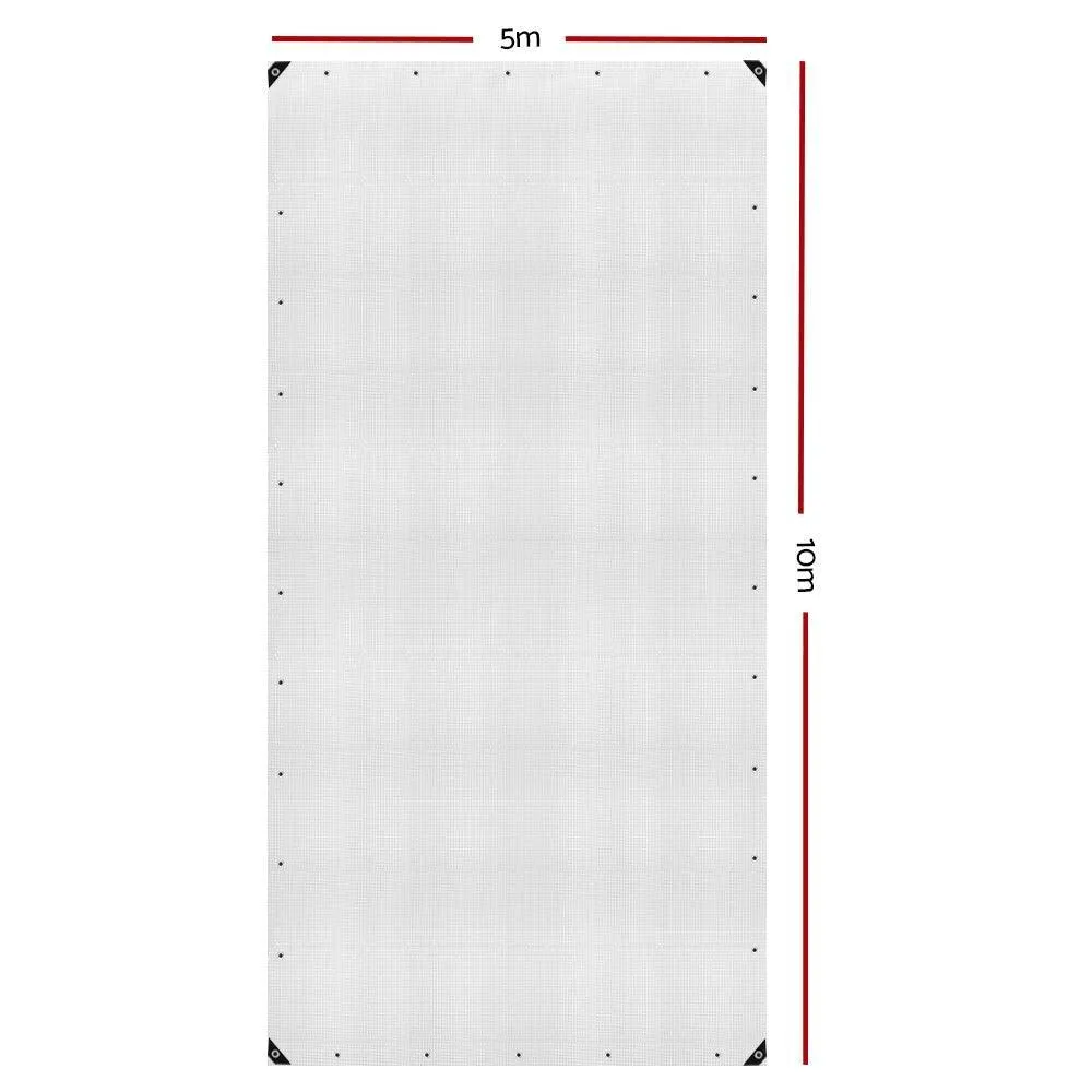 Instahut 5x10m Tarp Camping Tarps Poly Tarpaulin Heavy Duty Cover 135gsm Clear
