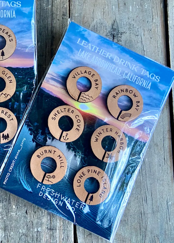 LEATHER WINE TAGS- 3 styles to choose from!
