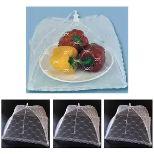Lot 3 Food Umbrella Covers Picnic Bbq Party Sports Tent White 12" Mesh Toppers
