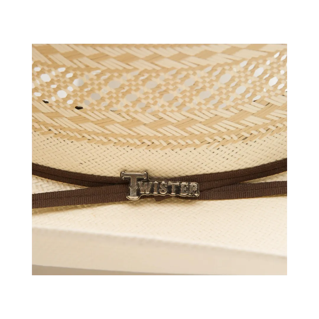 M&F 20x Twister Ivory Straw Patterned Ventilation Hat