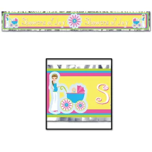 Metallic Showers Of Joy Fringe Banner