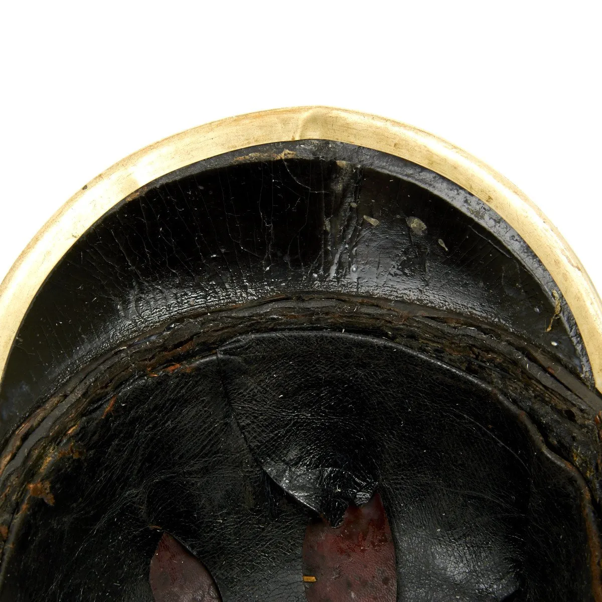 Original 1890 German Bavarian Leather Fire Brigade Helmet
