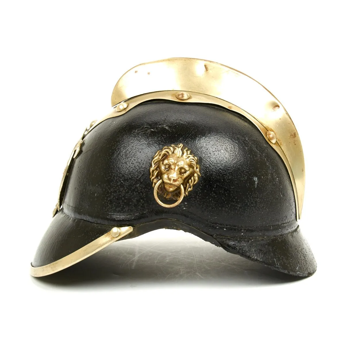 Original 1890 German Bavarian Leather Fire Brigade Helmet