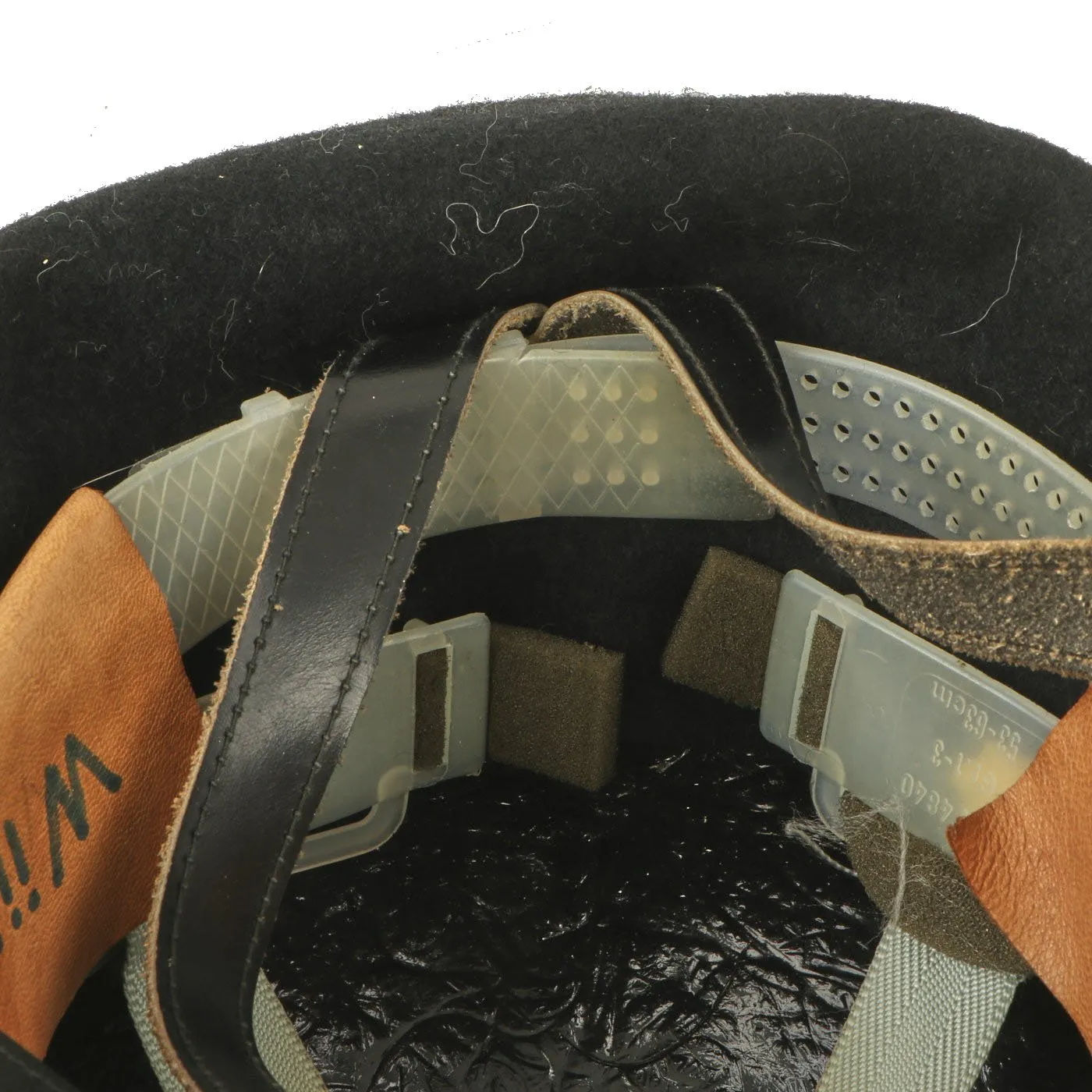 Original 20th Century German Brass Mounted Fiber Shell Feuerwehr Fire Brigade Helmet by Römer