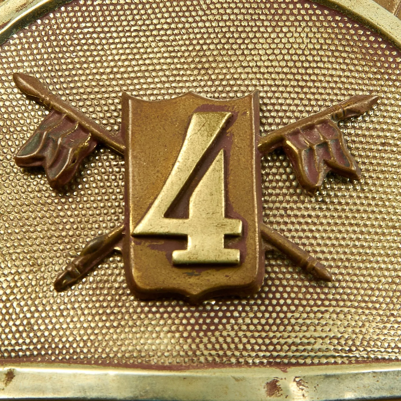 Original Belgian WWI Leather #4 Fire Brigade Helmet with Brass Comb & Hardware