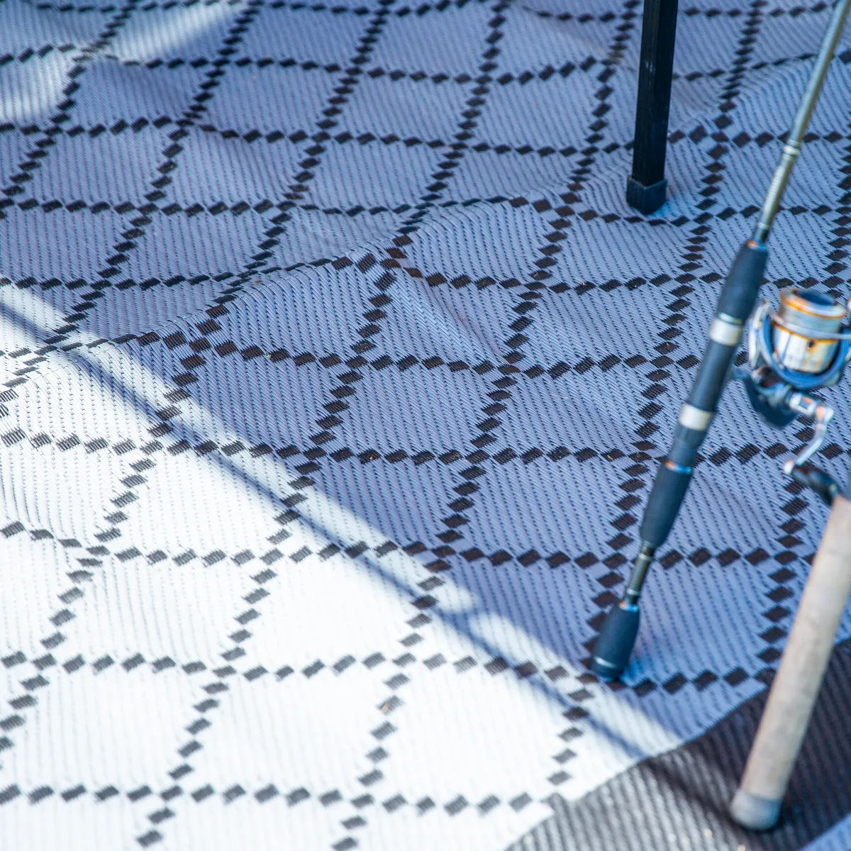 Outdoor Mat - Crisscross Full Grey/Black