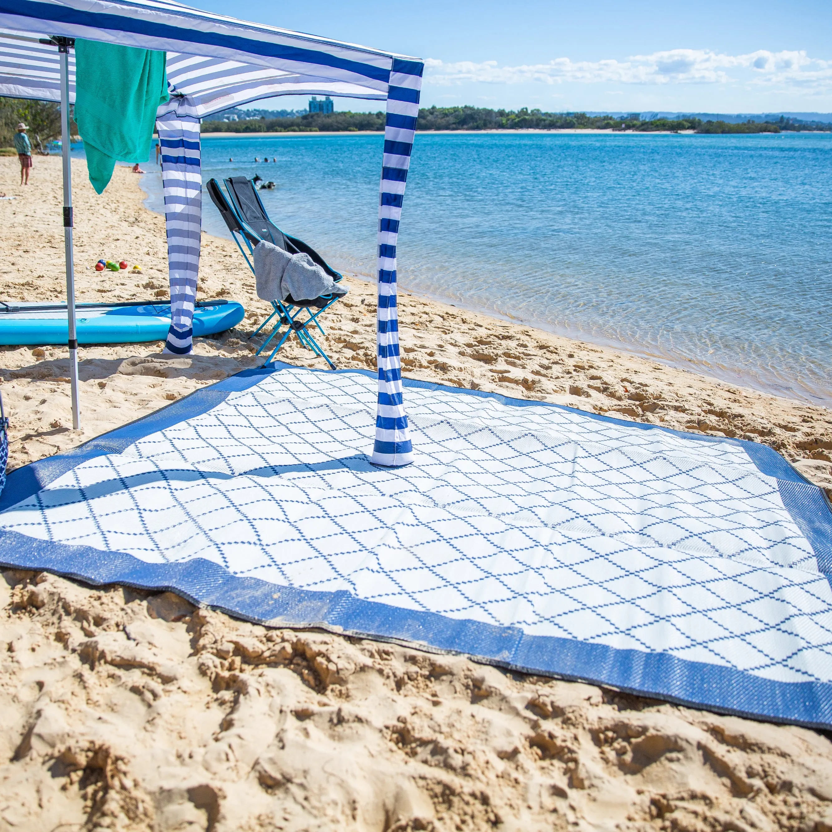 Outdoor Mat - Gazebo Navy/Grey