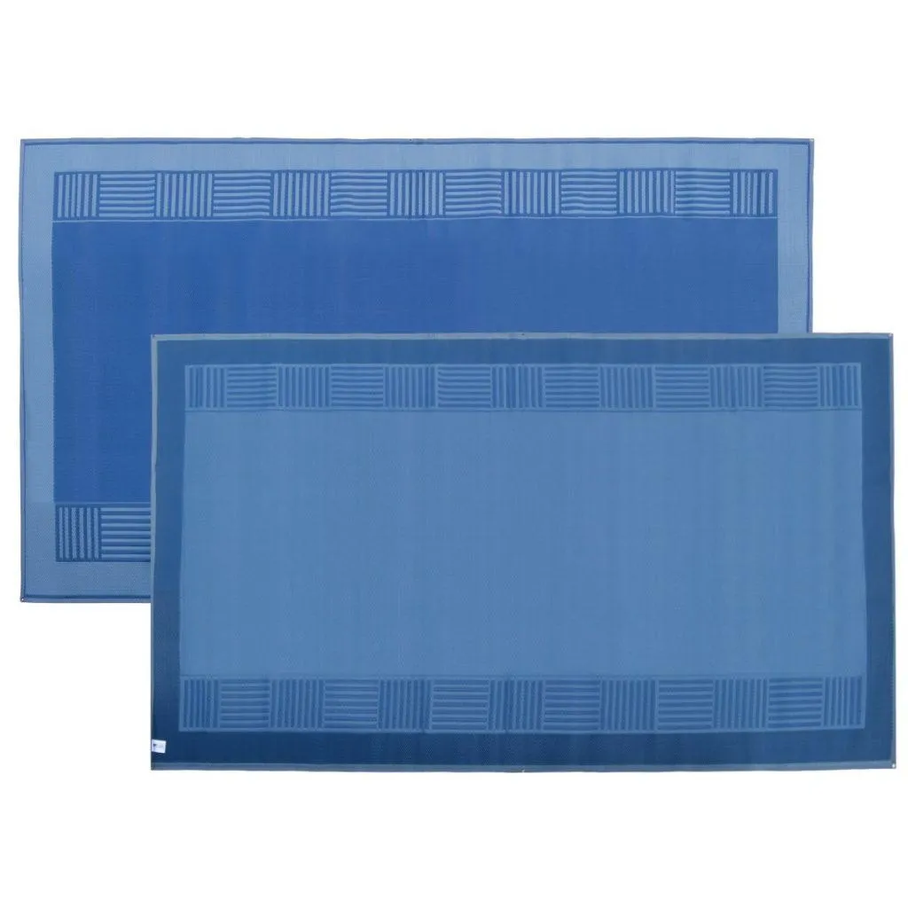 Outdoor Mat - Square Pattern Navy/Grey 3m x 2.4m