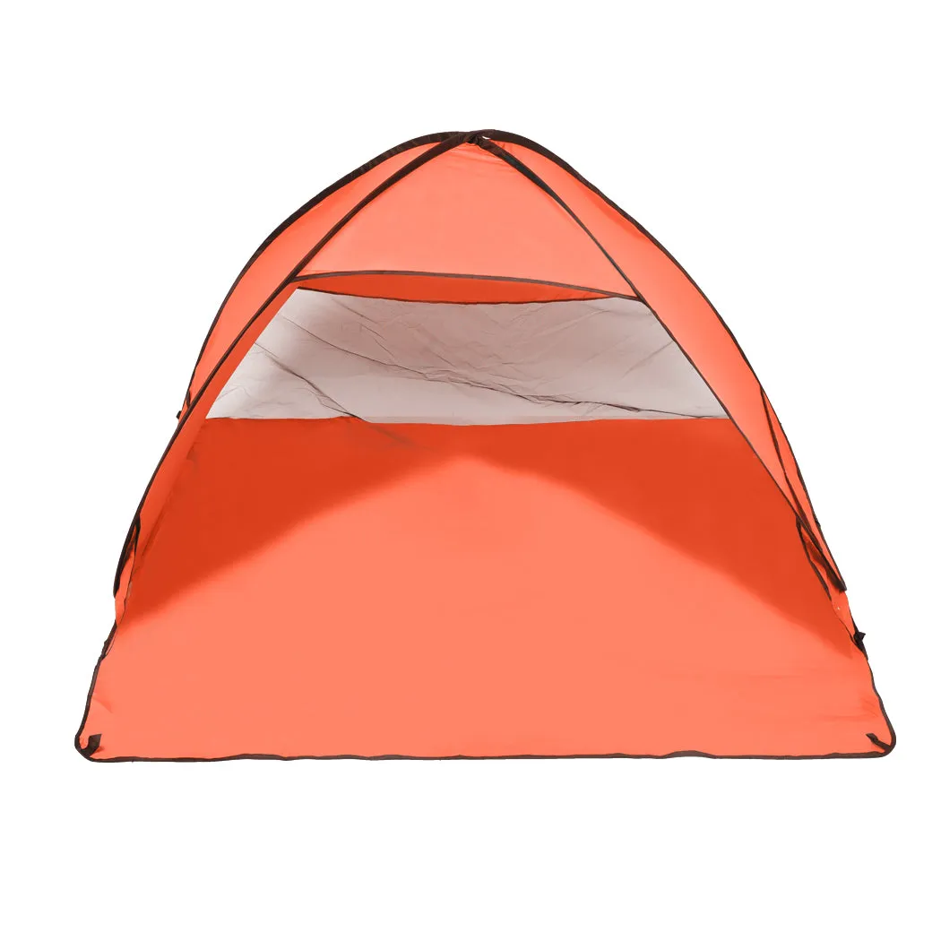 Pop Up Beach Tent Camping Portable Shelter Shade 4 Person Tents Fish Orange