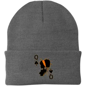 Queen of Spades Embroidered Knit Cap