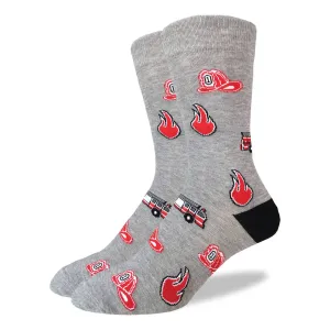 "Firefighter" Cotton Crew Socks by Good Luck Sock
