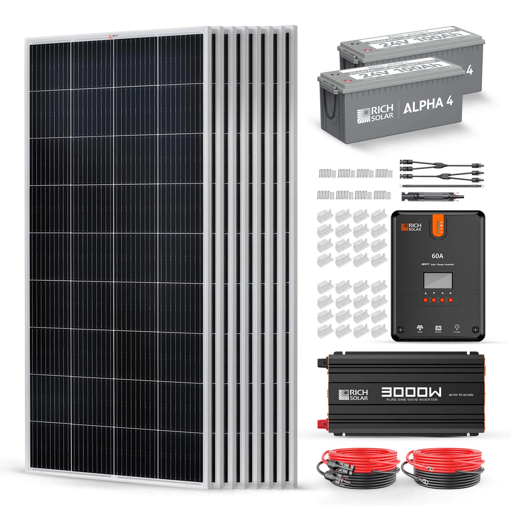Rich Solar - 1600 Watt 24V Complete Solar Kit