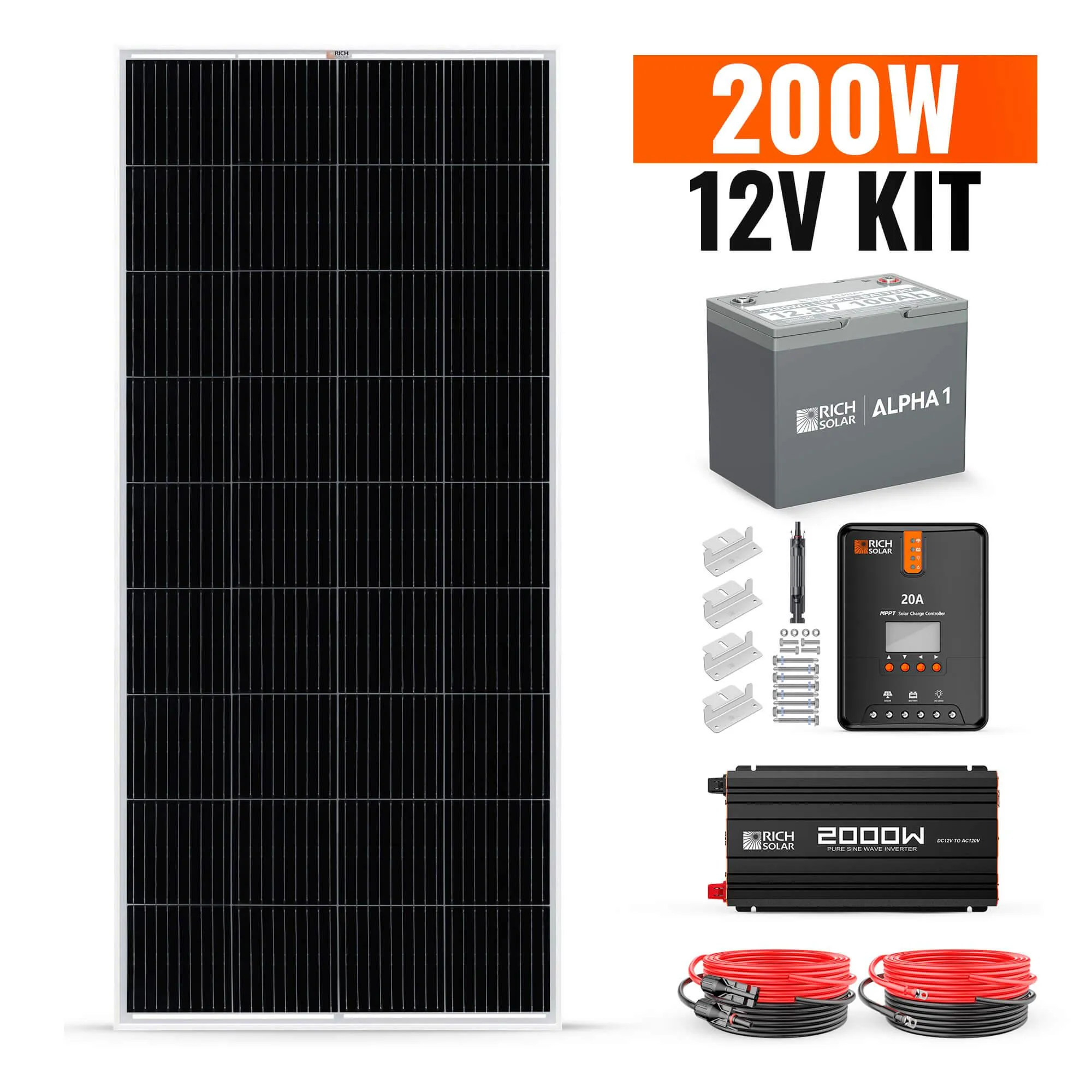 Rich Solar - 200 Watt Complete Solar Kit
