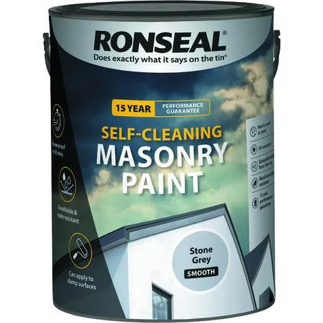 Ronseal Self-Clean Masonry Paint Stone Grey 5L