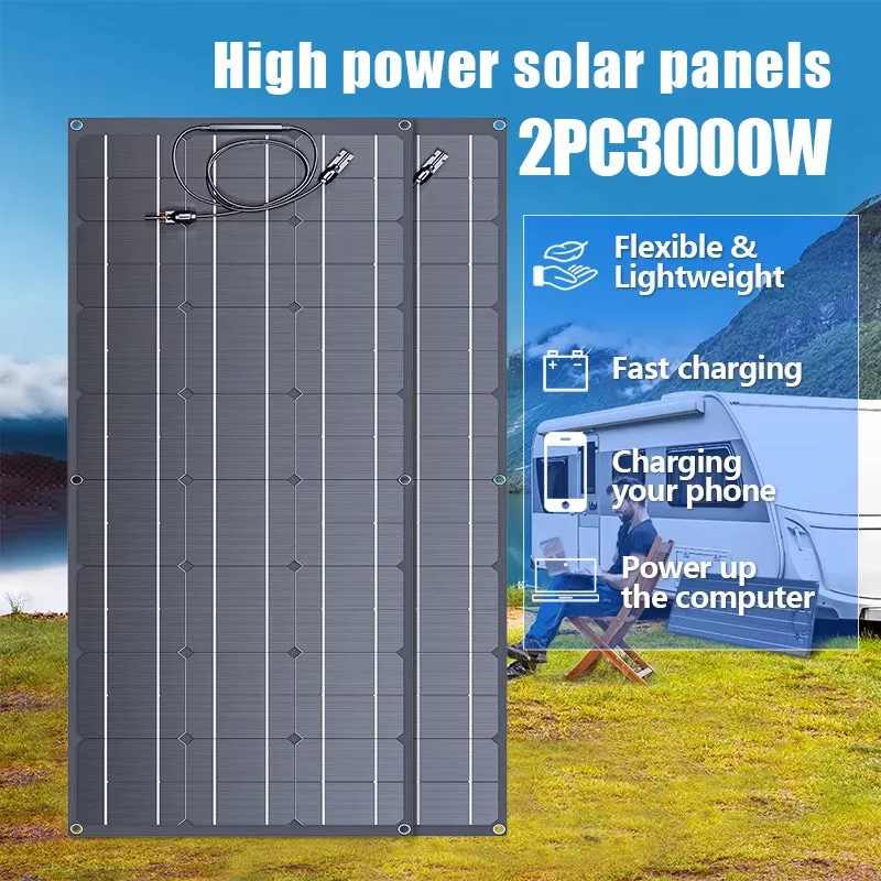 Super Power Solar Panel 1000W1500W2000W Suitable for RV Boat Car Household Camping 18V 36V 72V Battery Charger Solar Panel Kits