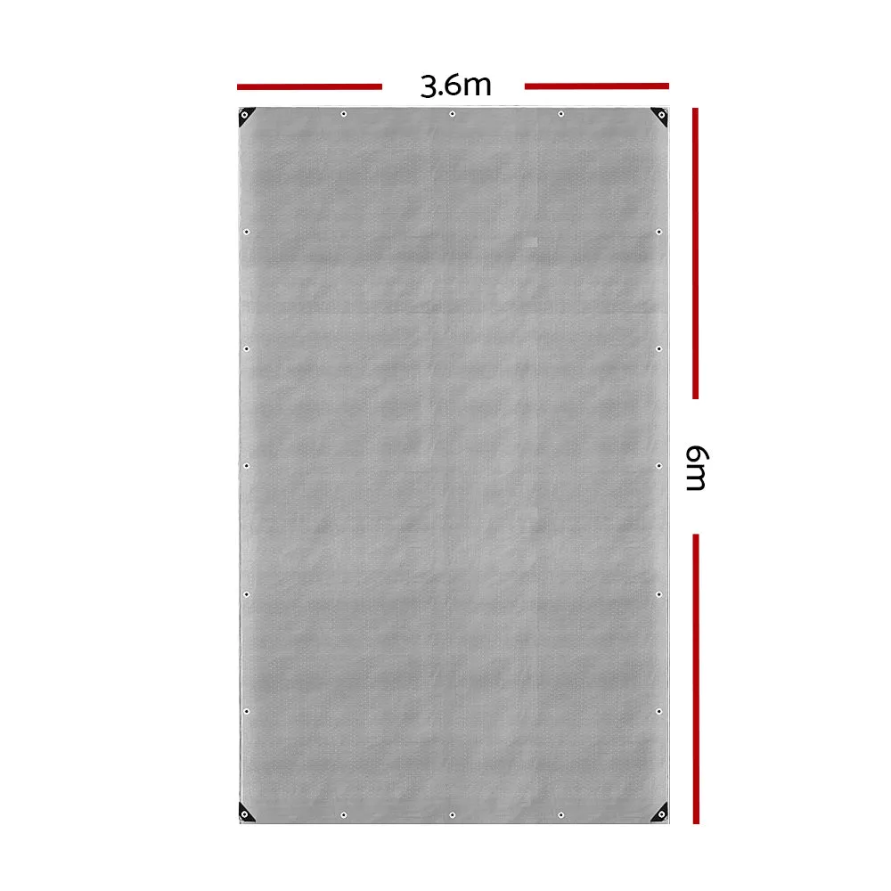 Tarpaulin Tarp 3.6x6m Tarp Camping Tarps Poly Heavy Duty Cover 180gsm