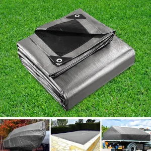 Tarpaulin Tarp 3.6x6m Tarp Camping Tarps Poly Heavy Duty Cover 180gsm