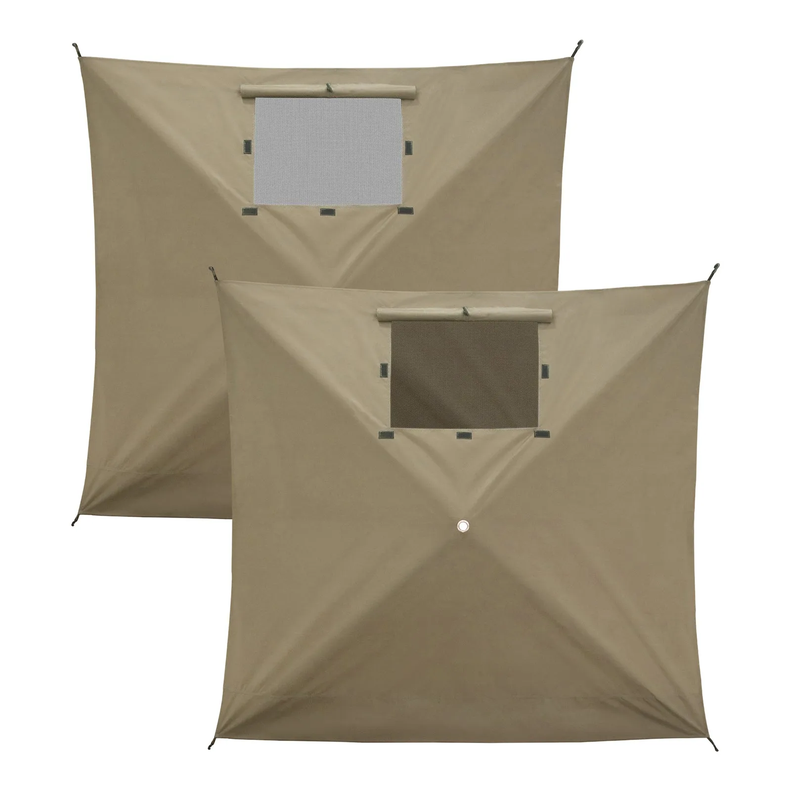 Wind Screen Side Wall Panel with Window, 2 Pack, Beige/Green
