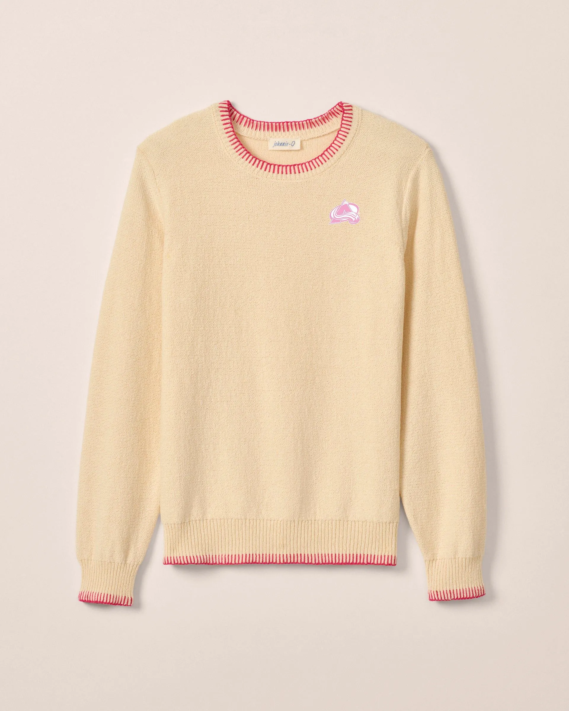 Women's Colorado Avalanche Blanche Cotton Blend Crewneck Sweater