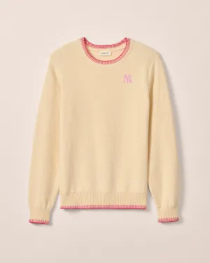 Women's New York Yankees Blanche Cotton Blend Crewneck Sweater