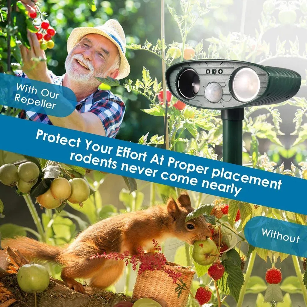 Woodpecker Outdoor Ultrasonic Repeller - PACK OF 2 - Solar Powered Ultrasonic Animal & Pest Repellant - Get Rid of Woodpeckers in 48 Hours