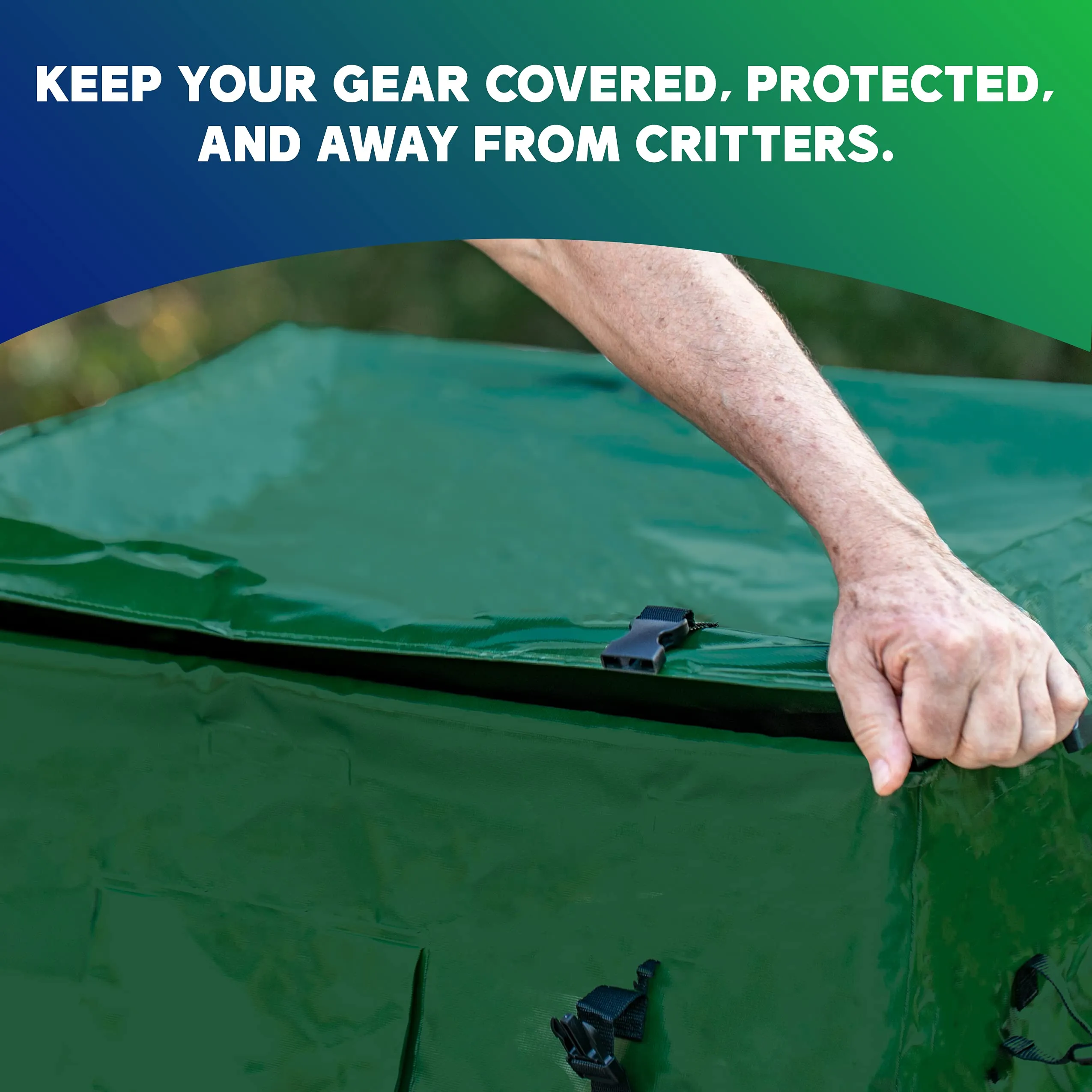 YardStash Outdoor Storage Box (Waterproof) - Heavy Duty, Portable, All Weather Tarpaulin Deck Box - Protects from Rain, Wind, Sun & Snow - Perfect for the Boat, Yard, Patio, or Camping – XL Green